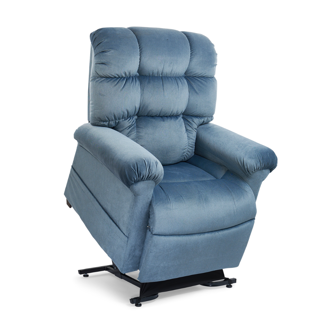 Golden Technologies PR510 MaxiComfort Cloud Series Extra Wide Assisted Lift Chair Recliner - Calypso in raised position